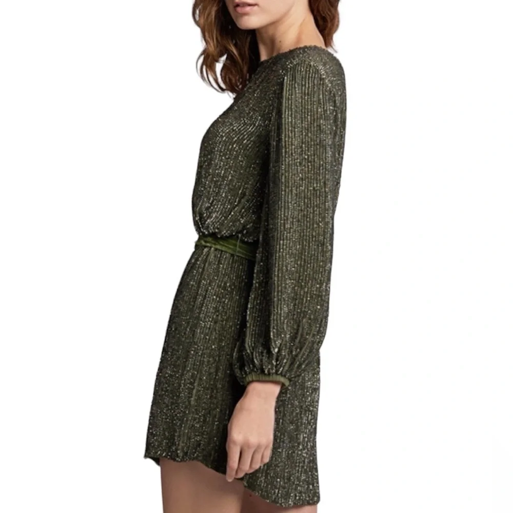 Retrofete Grace Green Sequin Dress Size XS